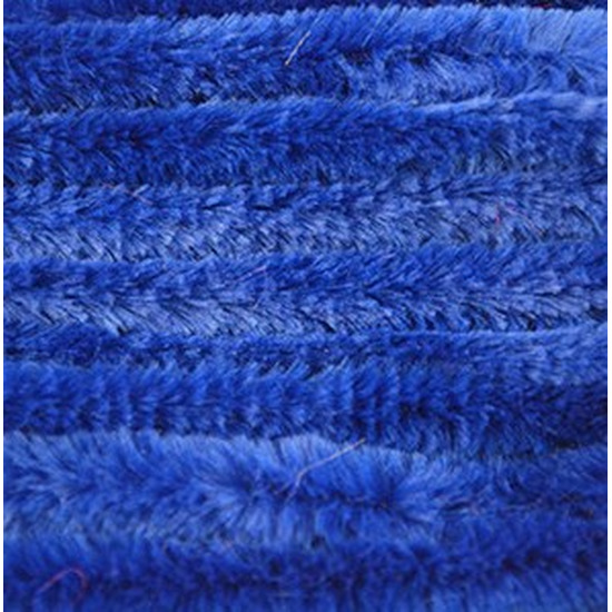 10x Blauw chenille draad 14 mm x 50 cm