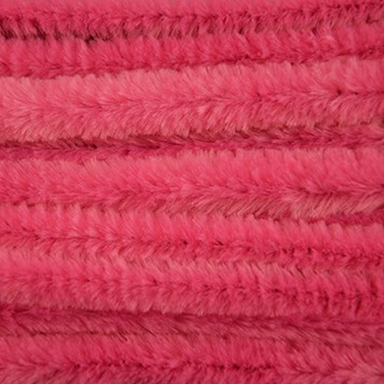 10x Roze chenille draad 14 mm x 50 cm