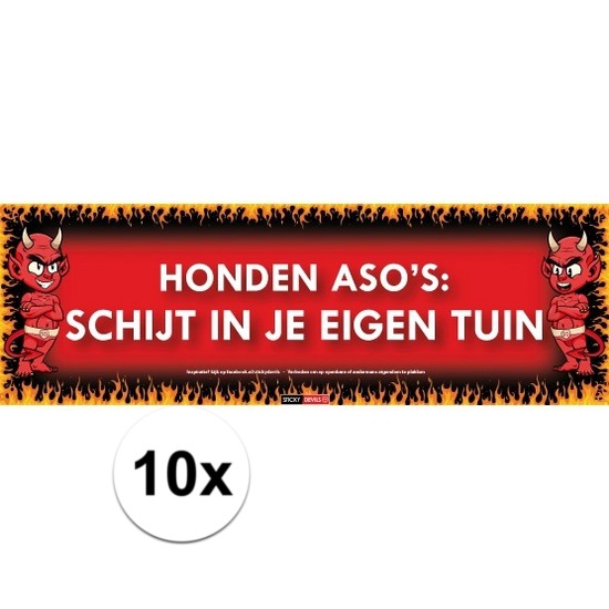 10x Sticky Devil stickers tekst Honden asos