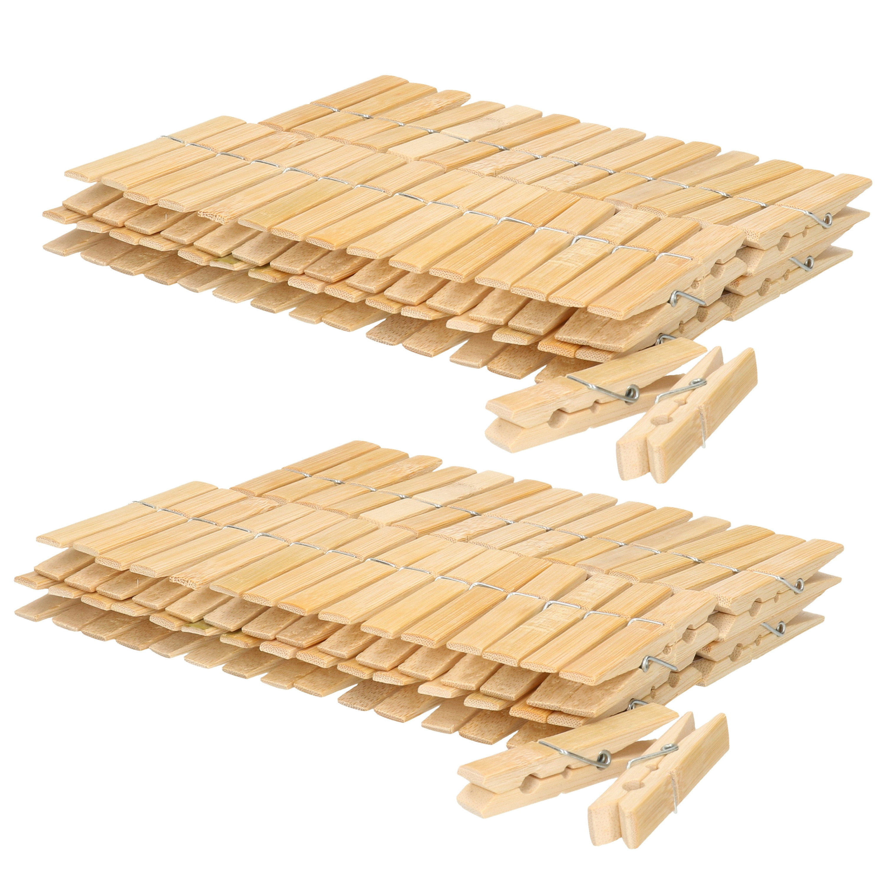 120x stuks stevige houten wasknijpers van 7 cm