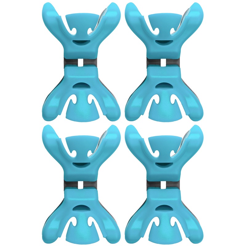 12x Kerstkaarten-geboortekaartjes ophangen klemmen blauw zonder plakband-spijkers-schroeven