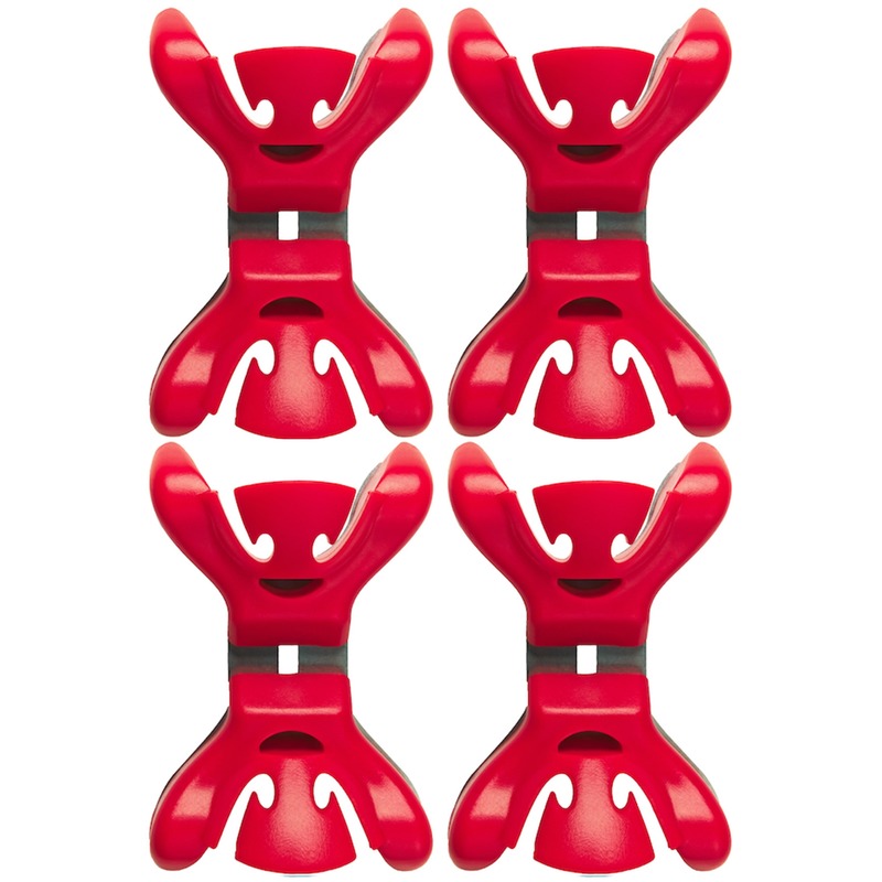12x Kerstkaarten-geboortekaartjes ophangen klemmen rood zonder plakband-spijkers-schroeven