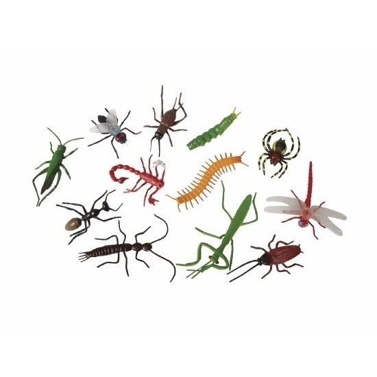 12x Speelgoed horror insecten plastic-rubber dieren