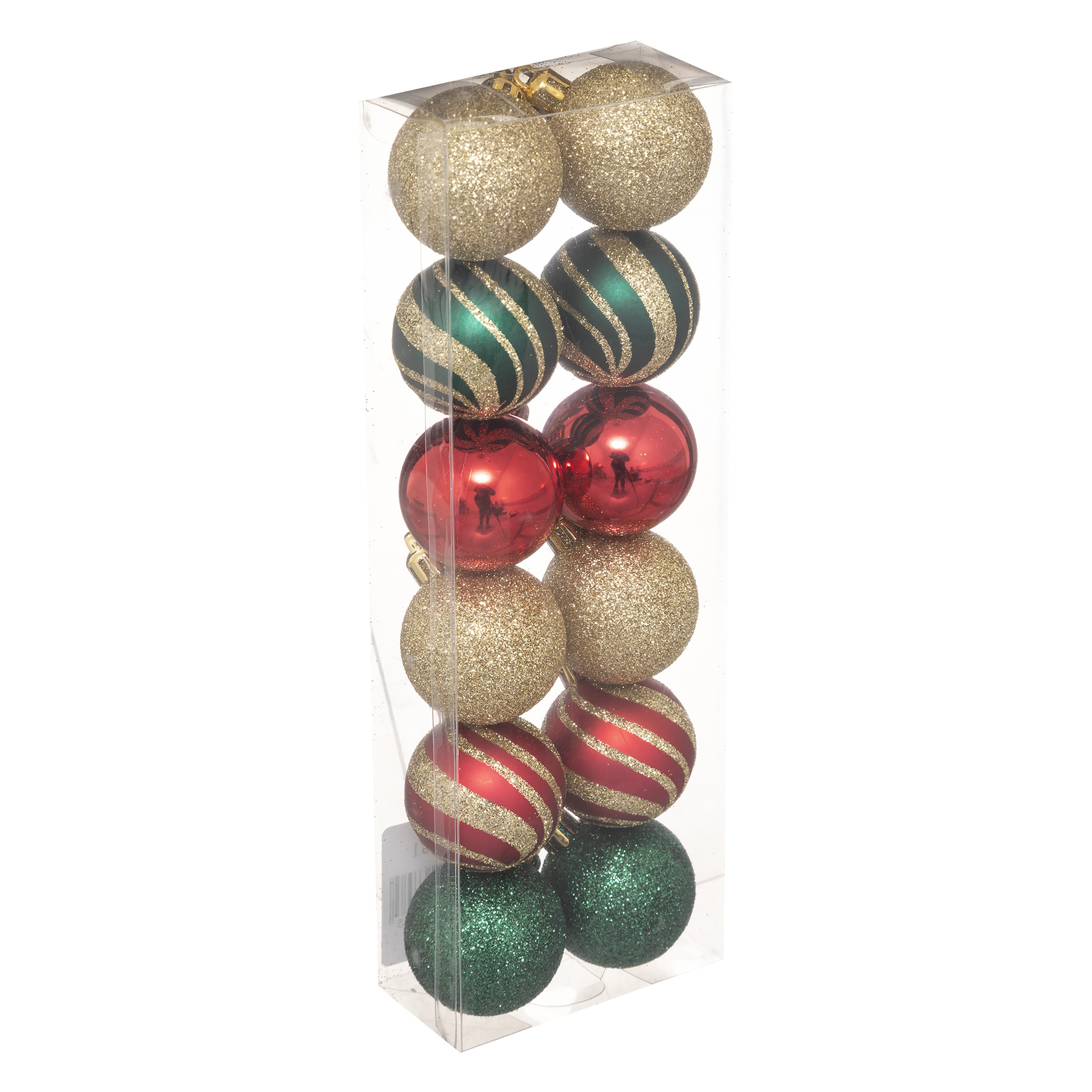 12x stuks kerstballen mix goud-rood-groen glans-mat-glitter kunststof 4 cm