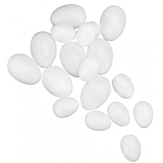 150 witte nep eieren plastic 4,5 cm