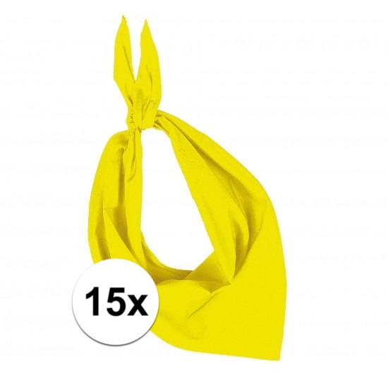 15x Bandana zakdoeken geel