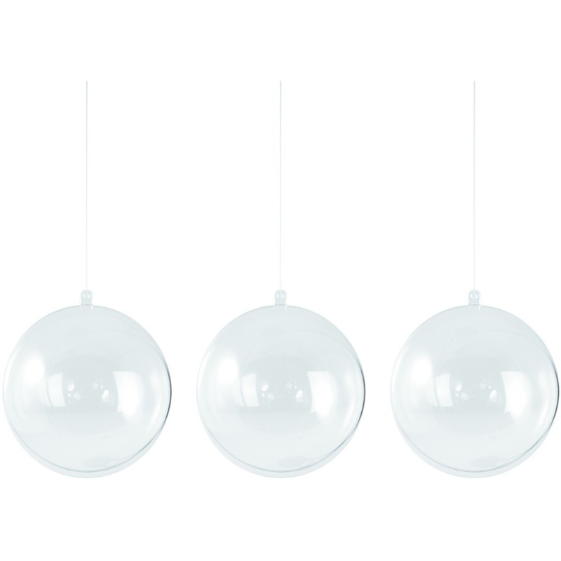 15x Plastic kerstballen vulbaar 12 cm