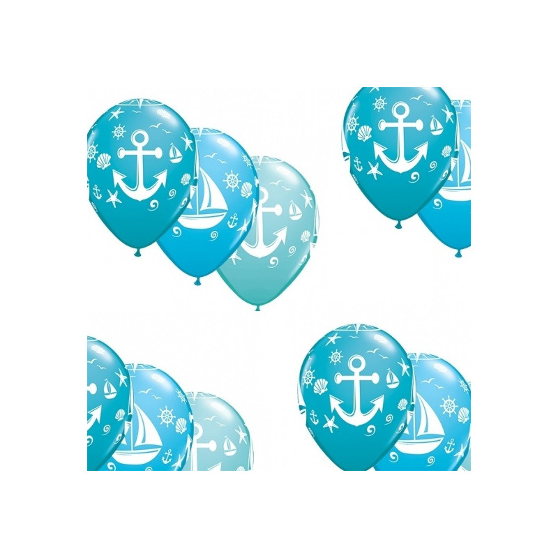 15x stuks Marine-maritiem thema party ballonnen