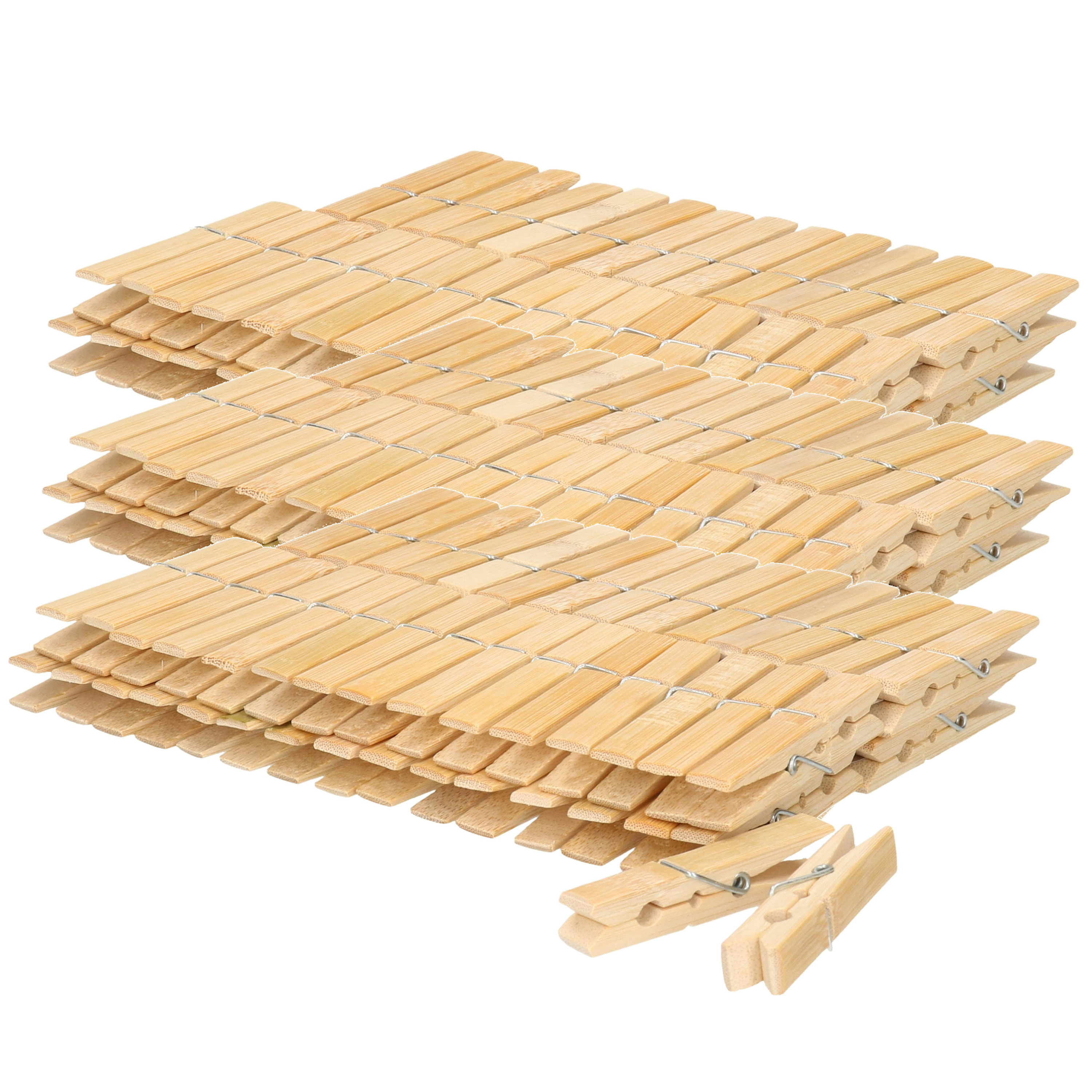 180x stuks stevige houten wasknijpers van 7 cm