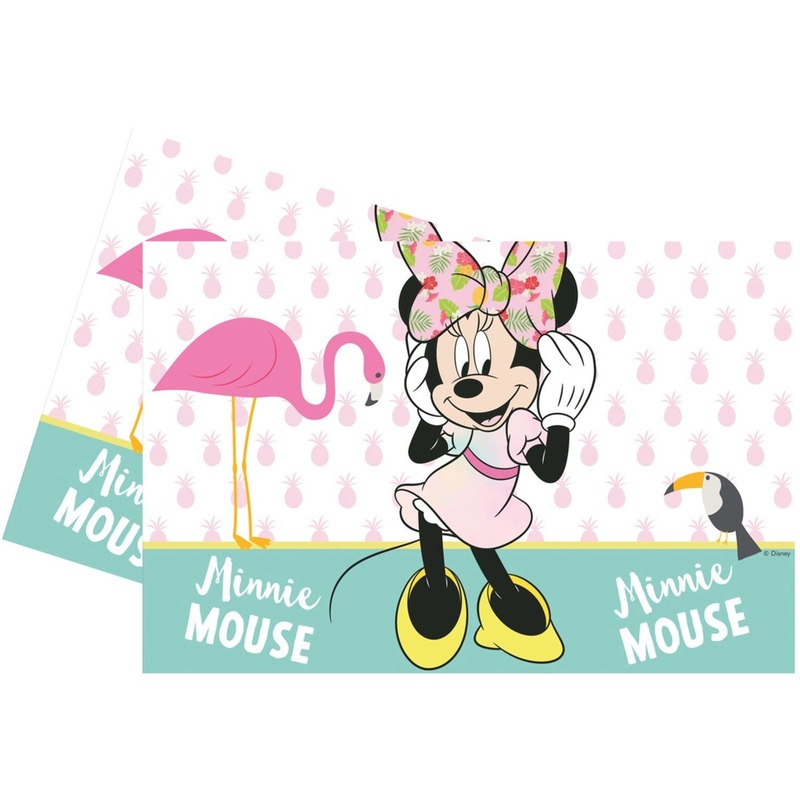 1x Disney Minnie Mouse feestartikelen tafelkleedjes 120 x 180 cm kunststof-plastic
