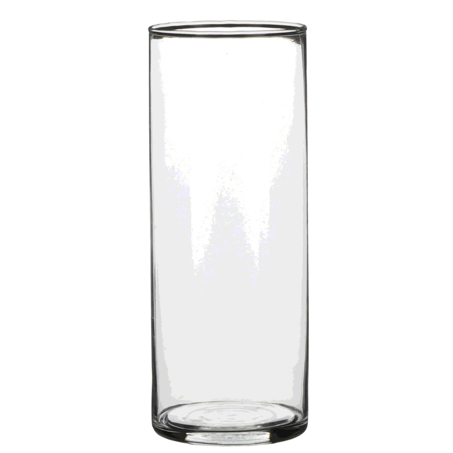 1x Glazen cilinder vaas-vazen 24 cm rond