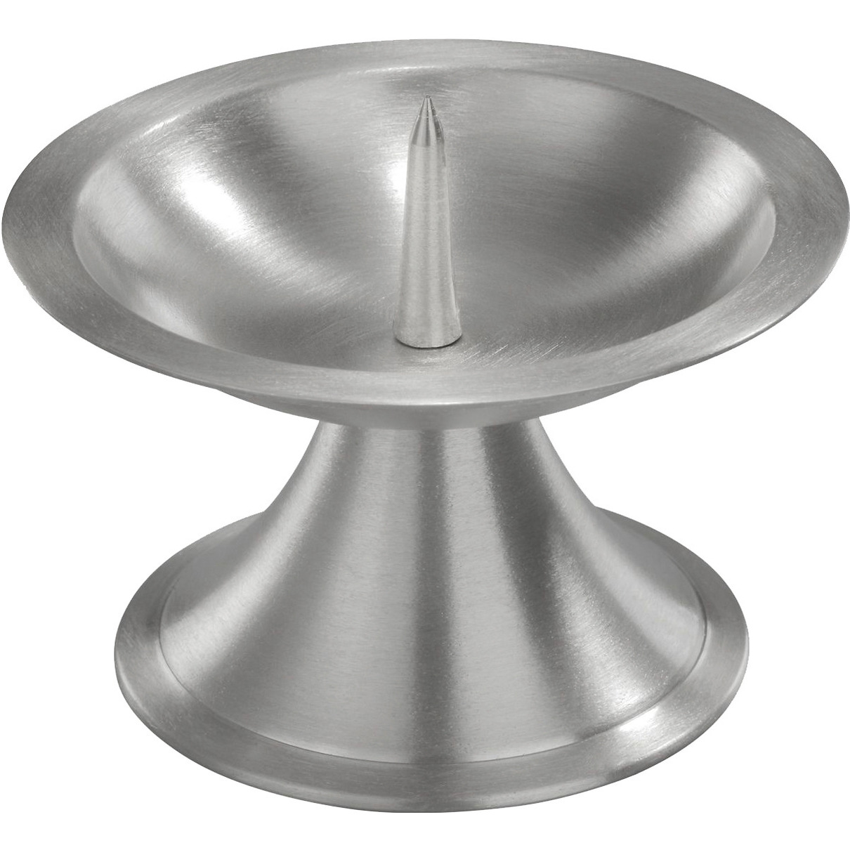 1x Kaarsenhouder zilver rond metaal voor stompkaarsen 7-8 cm