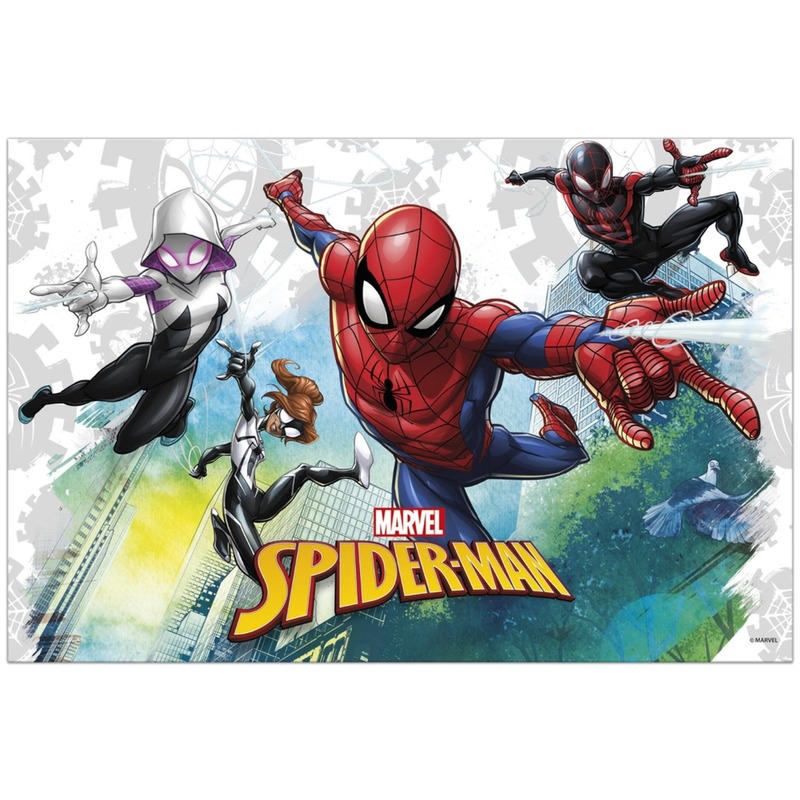 1x Marvel Spiderman feestartikelen tafelkleedjes 120 x 180 cm kunststof-plastic