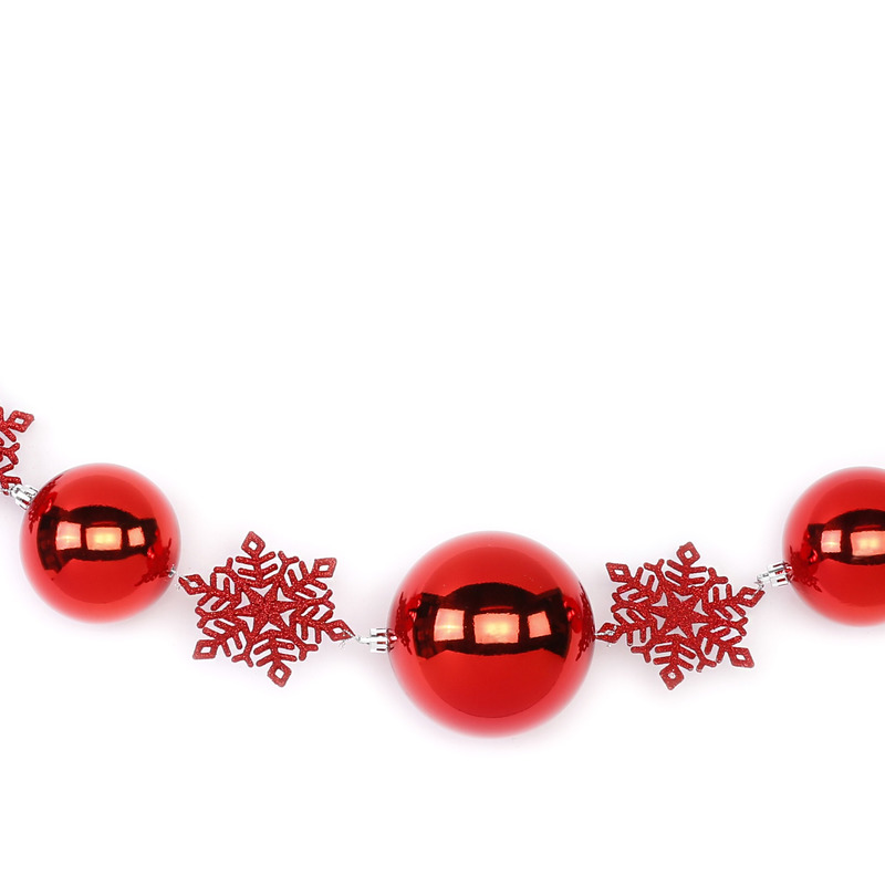1x Rode Kerst raamslingers met ballen en sneeuwvlokken 116 cm