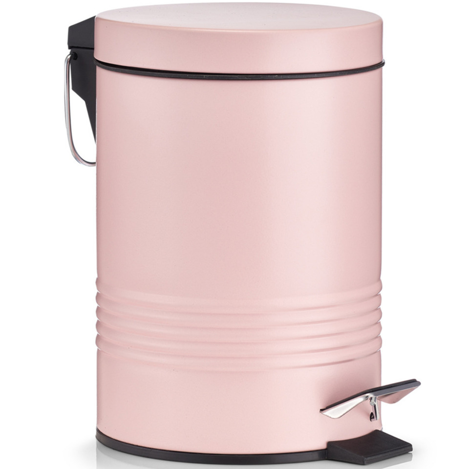 1x Roze vuilnisbakken-pedaalemmers 3 liter van 17 x 25 cm