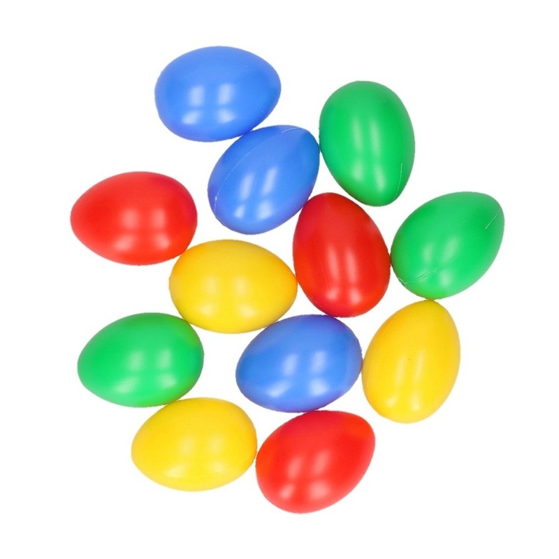 24x Plastic paaseieren in leuke kleuren