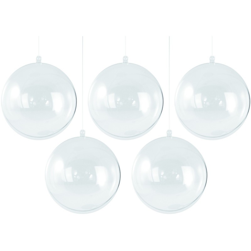 25x Plastic kerstballen vulbaar 12 cm