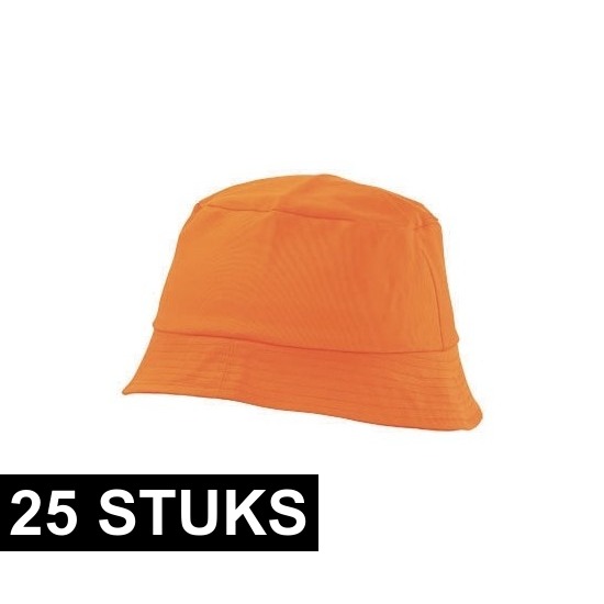 25x Zonnehoedje oranje 57-58 cm