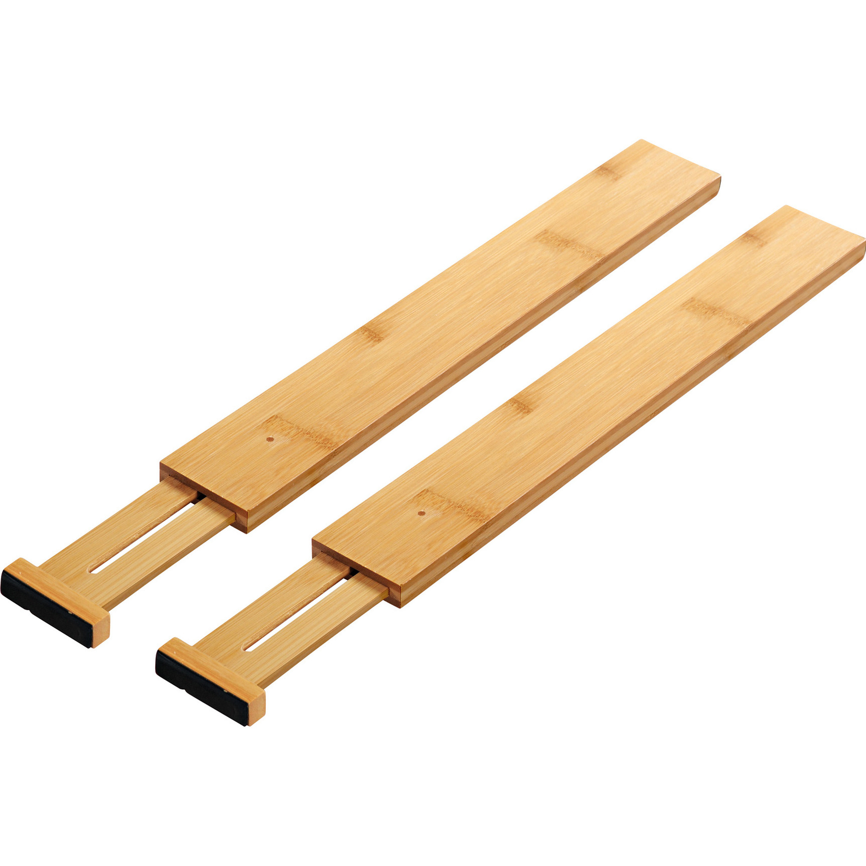 2x Bamboe houten lade verdelers 45,5-55,2 cm
