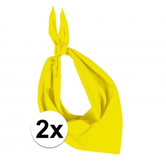 2x Bandana zakdoeken geel