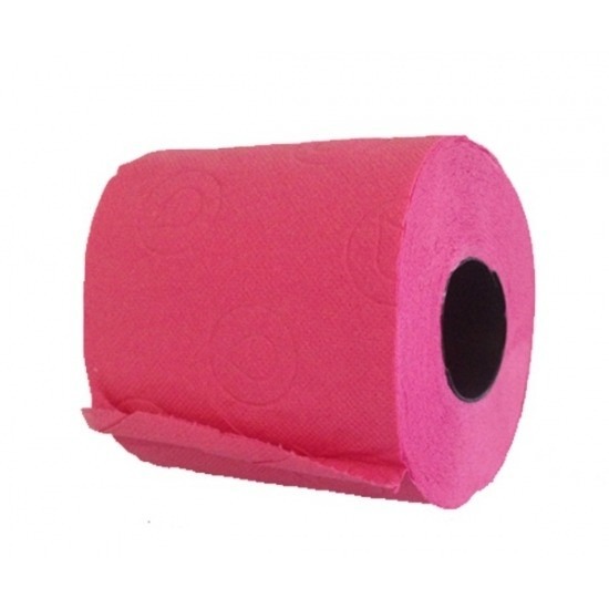 2x Fuchsia roze toiletpapier rol 140 vellen