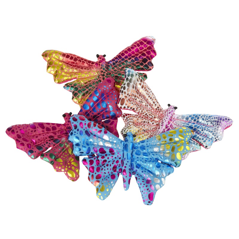 2x Gekleurde vlinder assorti kleuren 12 cm