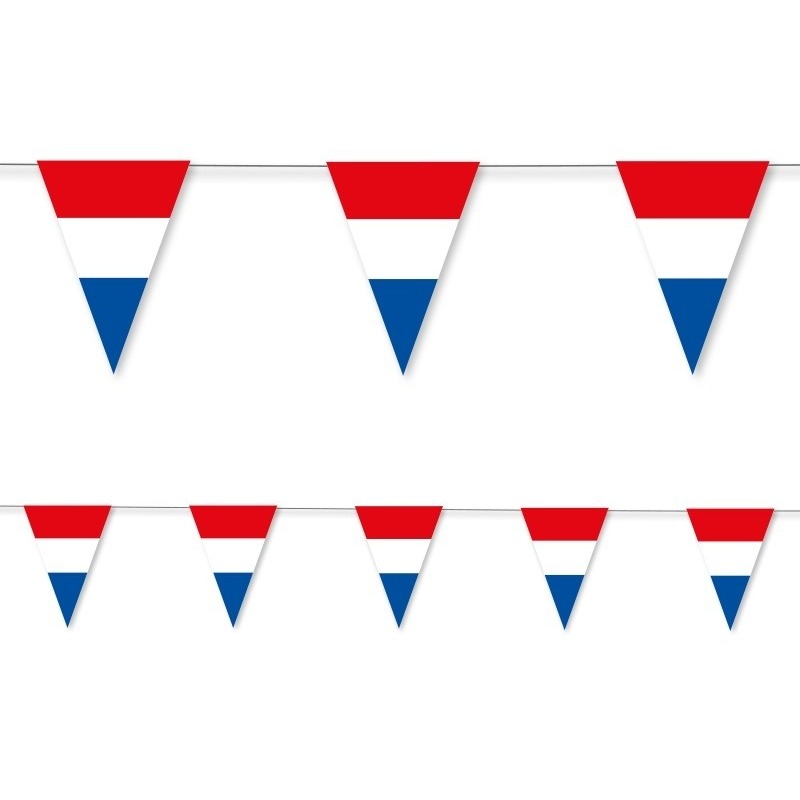 2x Holland rood wit blauw vlaggenlijn papier 3,5 meter