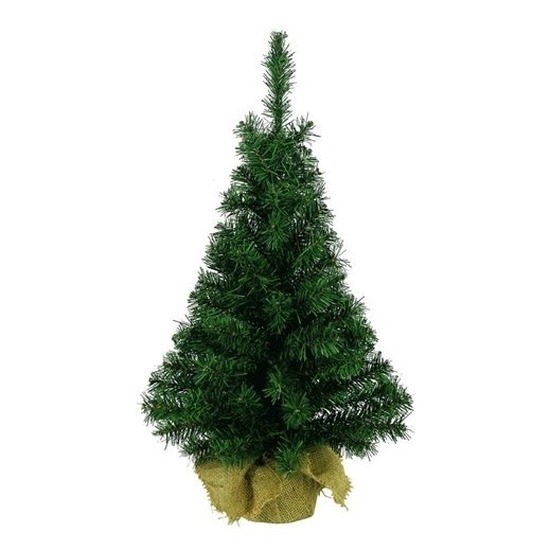 2x Kantoor-bureau kerstboom 75 cm