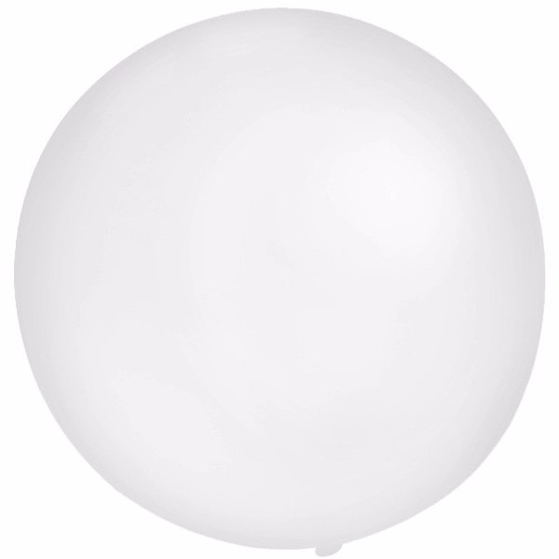 2x ronde witte ballonnen van 60 cm groot