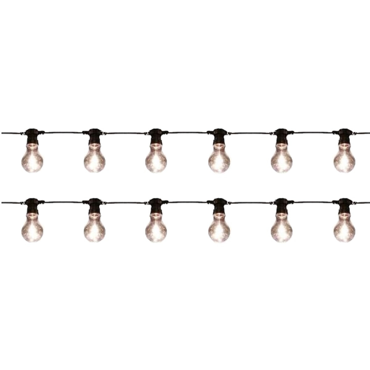 2x stuks feest tuinverlichting snoer 10 meter warm witte LED verlichting