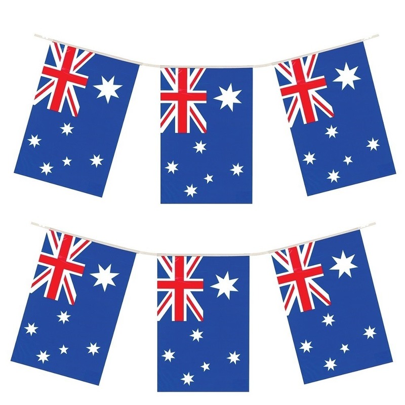 2x Vlaggenlijnen Australie 4 meter landen decoratie