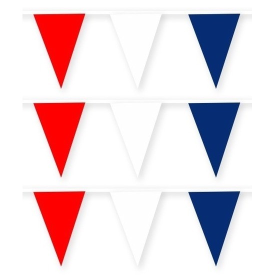 3x Feestartikelen Amerika-USA thema stoffen slingertje rood-wit-blauw 10 m