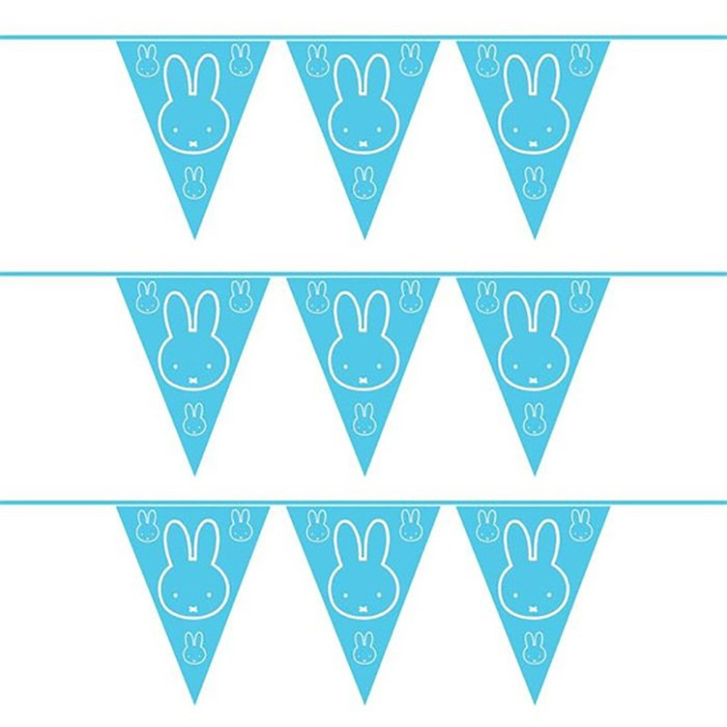 3x Geboorte vlaggenlijnen Nijntje blauw
