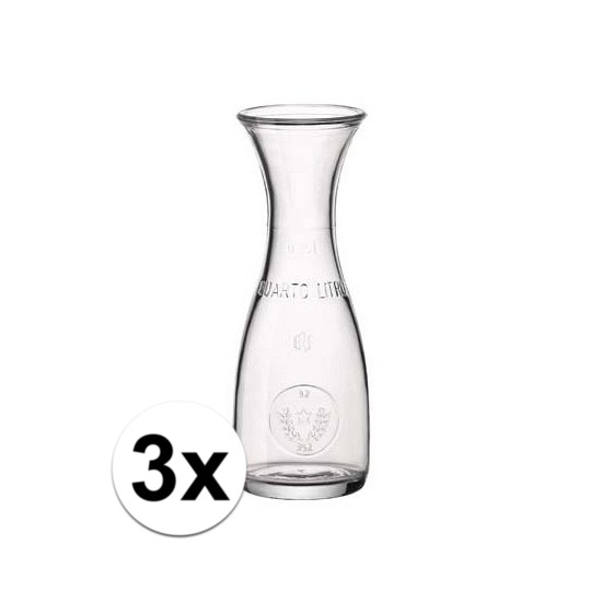 3x Glazen waterkannen 250 ml