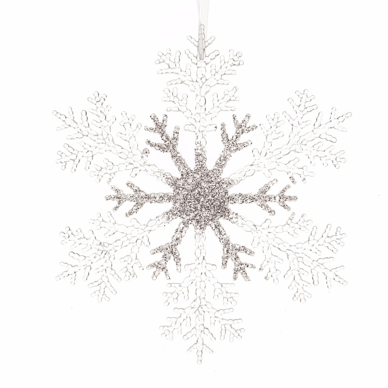 3x Kerstboom hangertje zilveren sneeuwvlok 21 cm