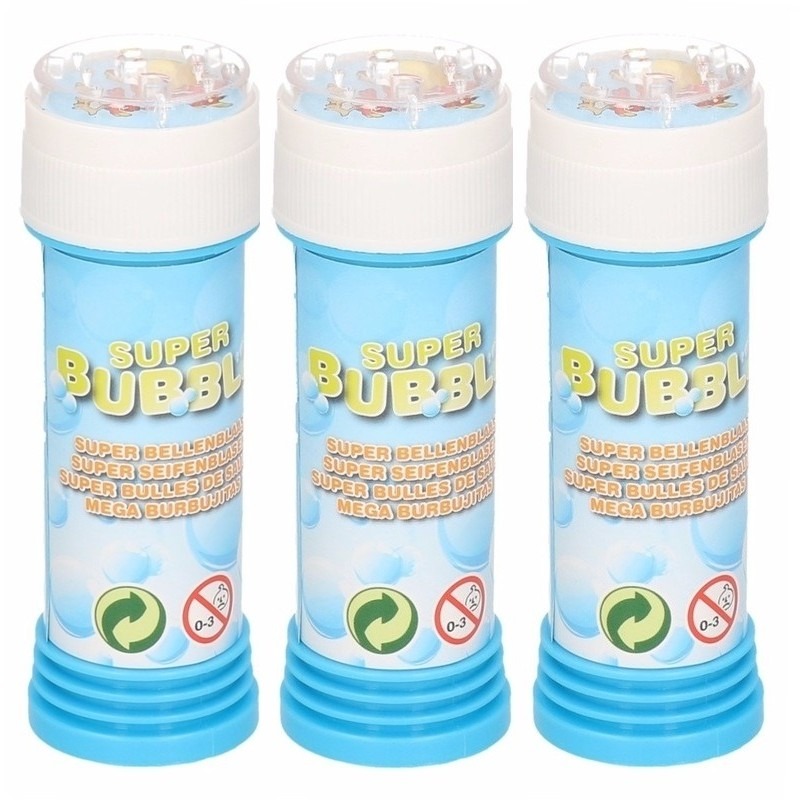 3x Voordelige bellenblazen busjes-flesjes 50 ml traktatie-weggevertjes