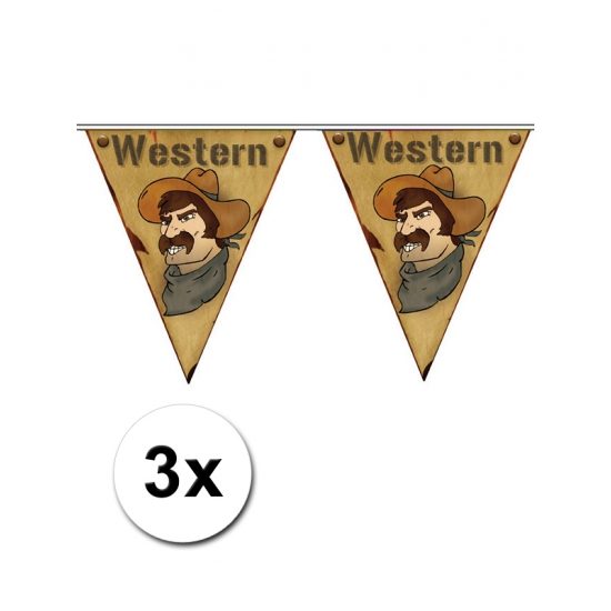 3x Western thema vlaggenlijn Western