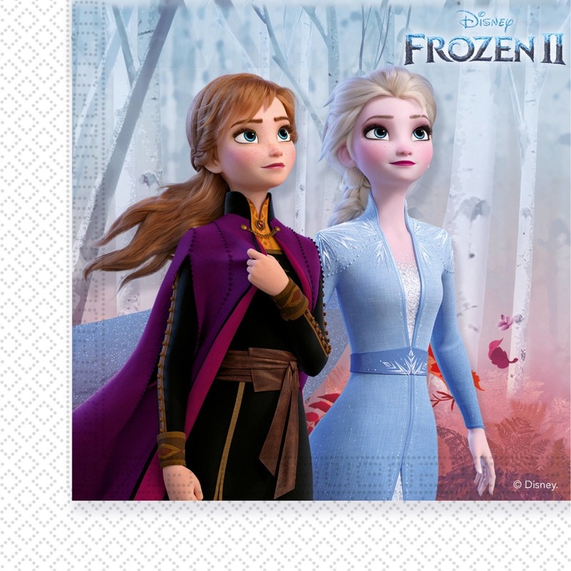 40x Papieren servetjes Disney Frozen 2 thema feestartikelen 33 x 33 cm