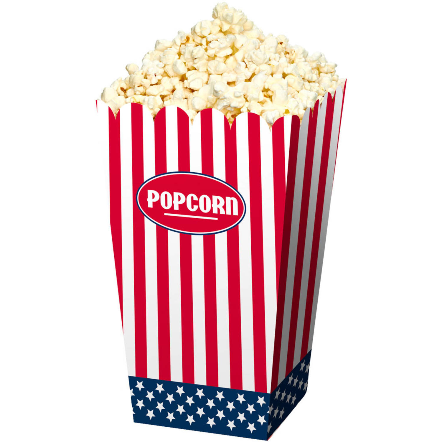 4x stuks Popcornbakjes van papier USA 16 cm