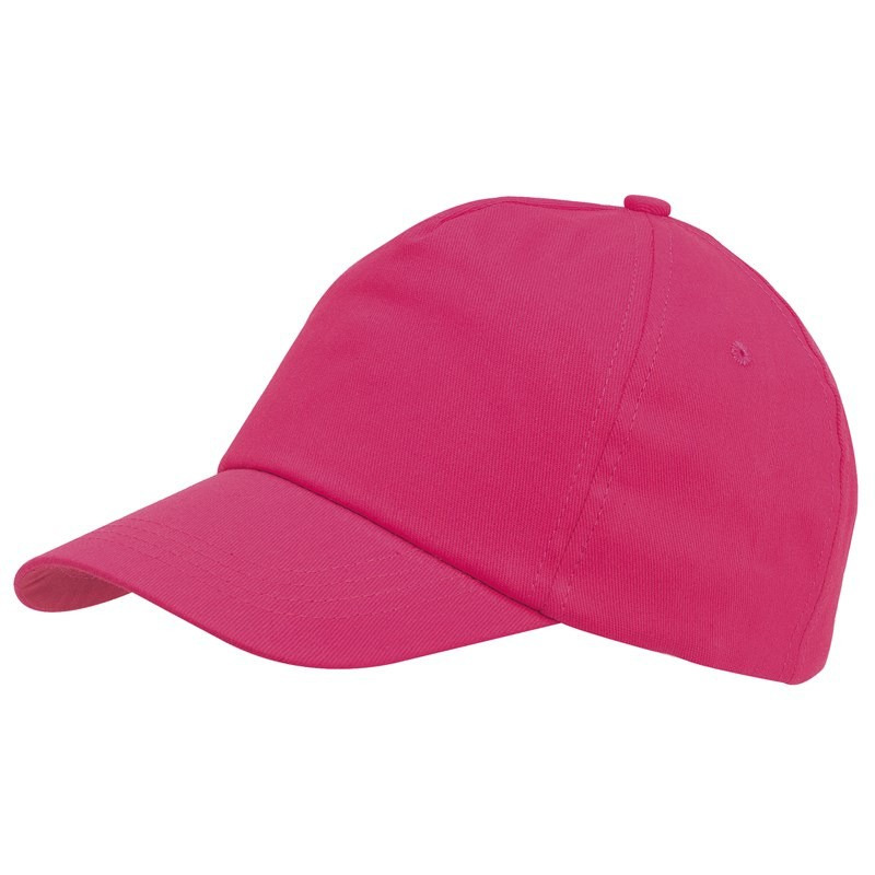 5-panel baseballcap roze met klittenbandsluiting voor volwassenen