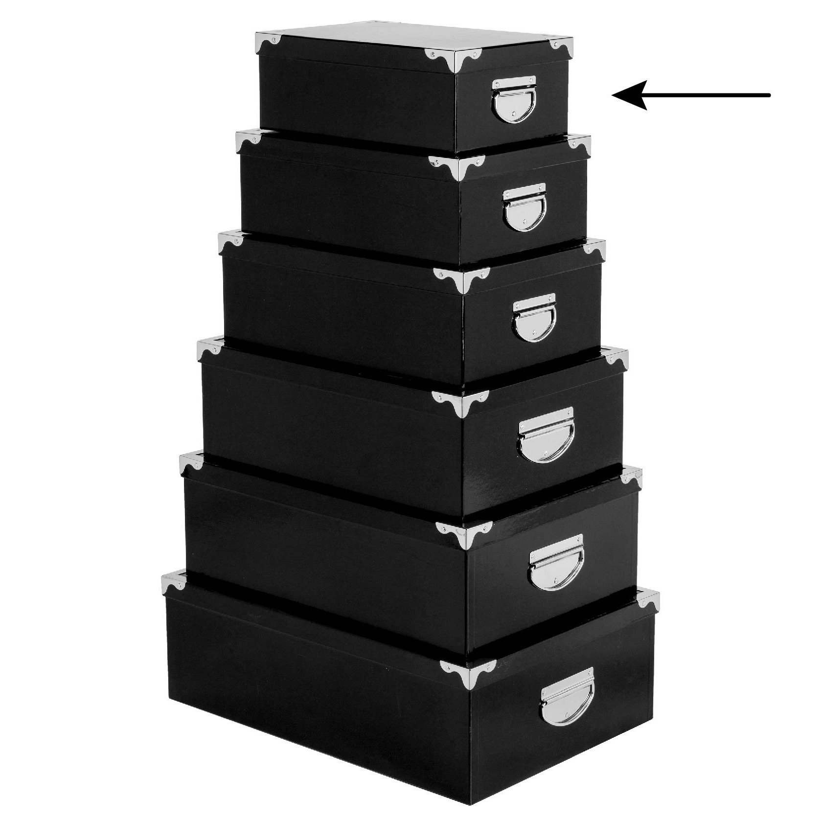 5Five Opbergdoos-box zwart L28 x B19.5 x H11 cm Stevig karton Blackbox