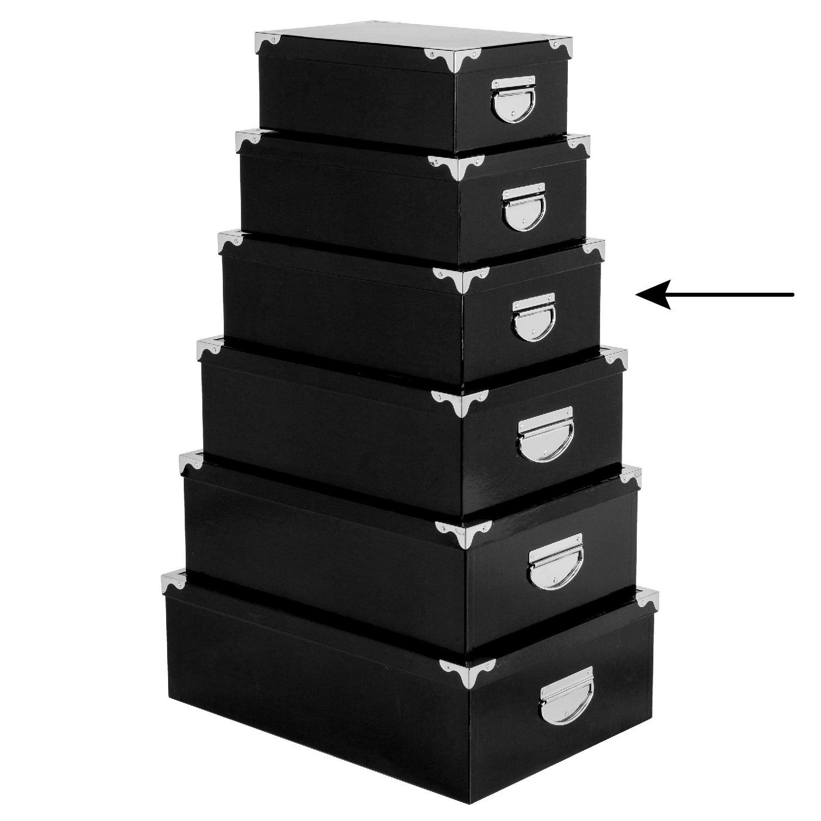 5Five Opbergdoos-box zwart L36 x B24.5 x H12.5 cm Stevig karton Blackbox