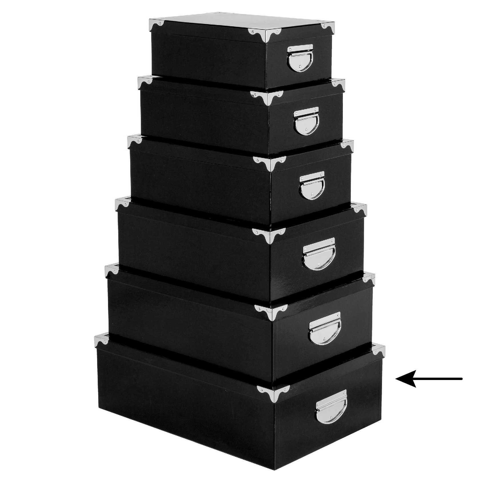5Five Opbergdoos-box zwart L48 x B33.5 x H16 cm Stevig karton Blackbox
