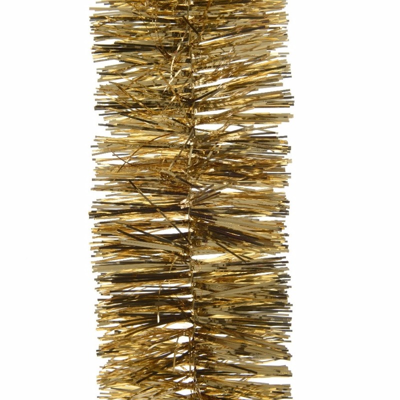 5x Feestversiering folie slingers goud 270 cm kunststof-plastic kerstversiering