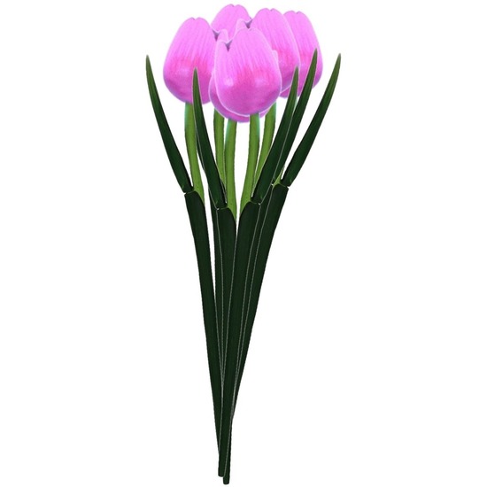 6x Hollandse tulpen roze 35 cm houten souvenirs