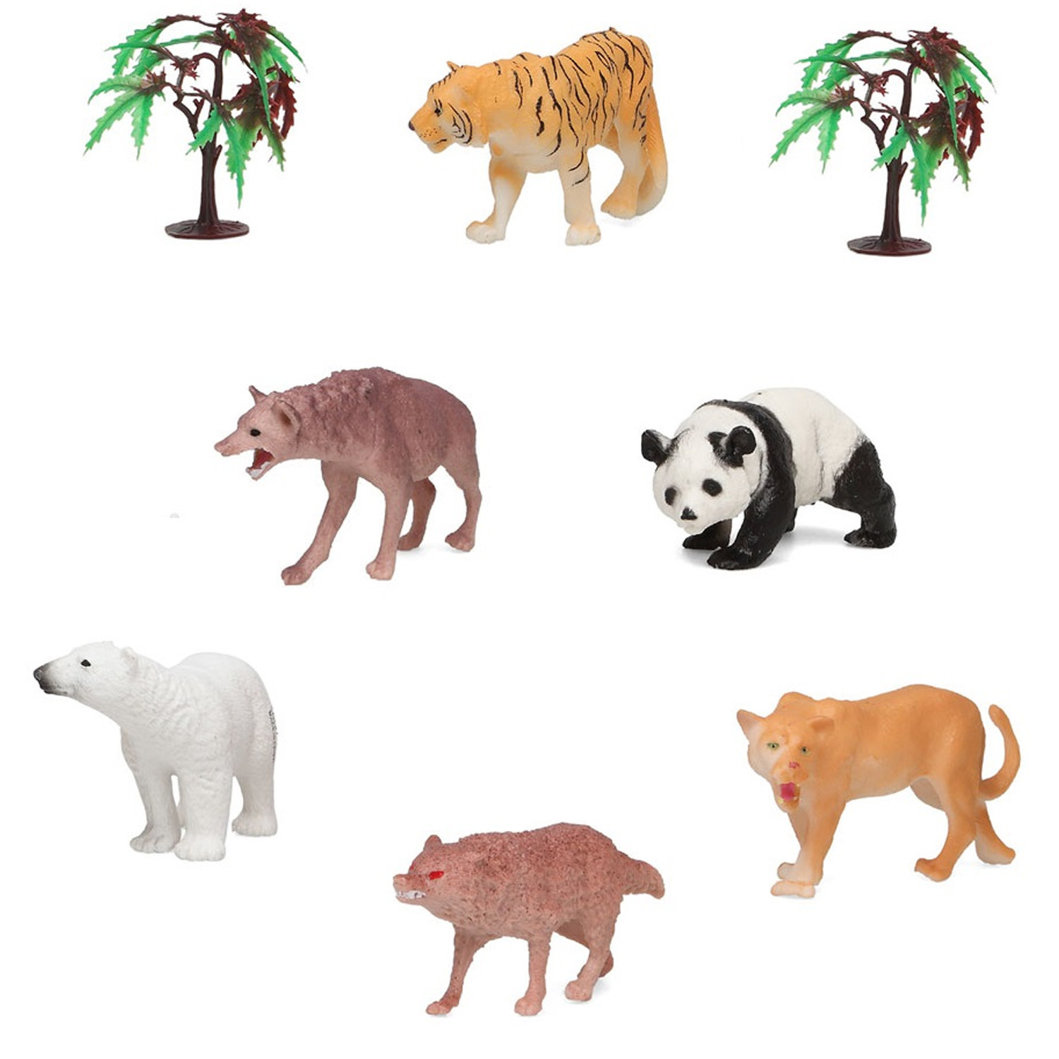 6x Plastic safari-jungle dieren speelgoed figuren 11 cm voor kinderen