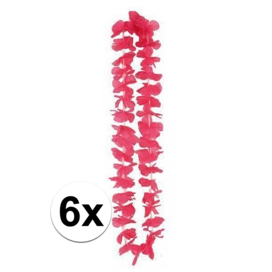 6x Roze Hawaii slingers 110 cm