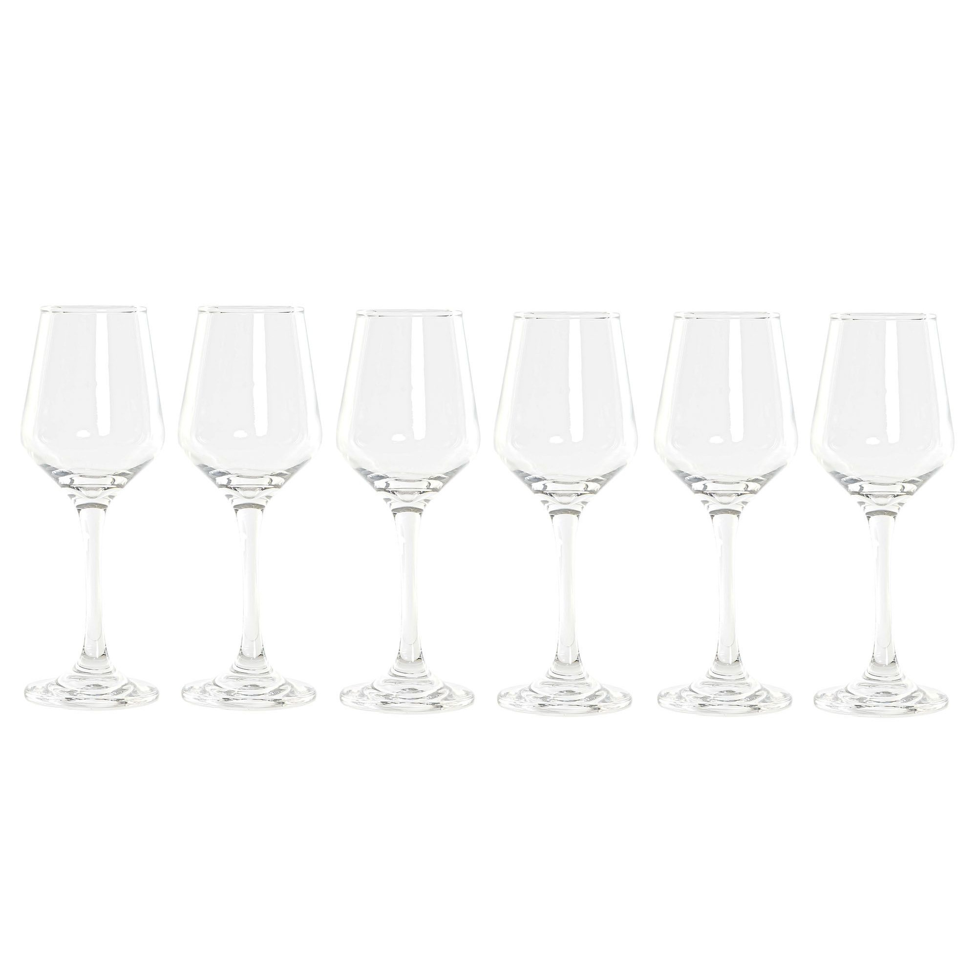 6x Stuks witte wijn glazen 250 ml van glas
