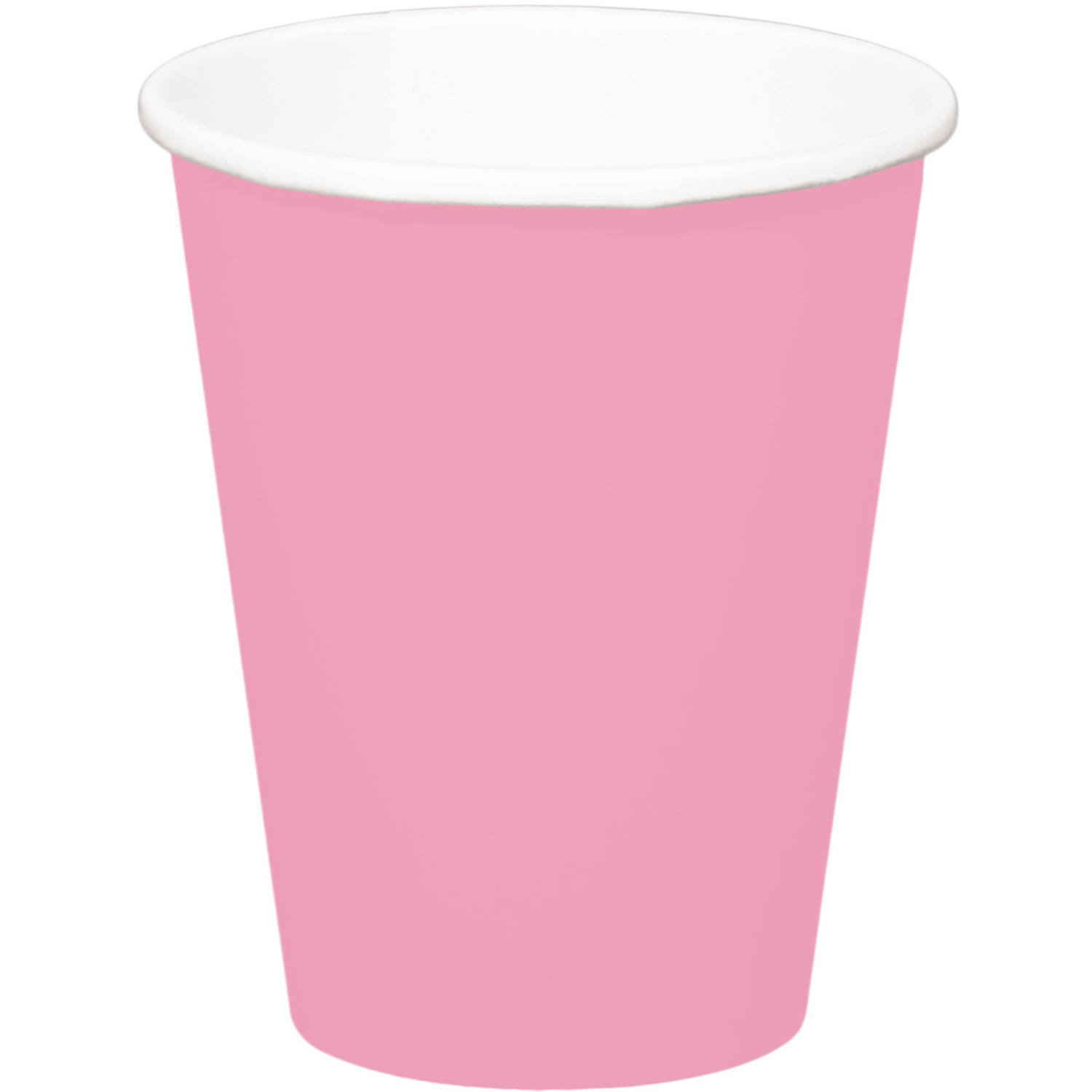8x stuks drinkbekers van papier roze 350 ml