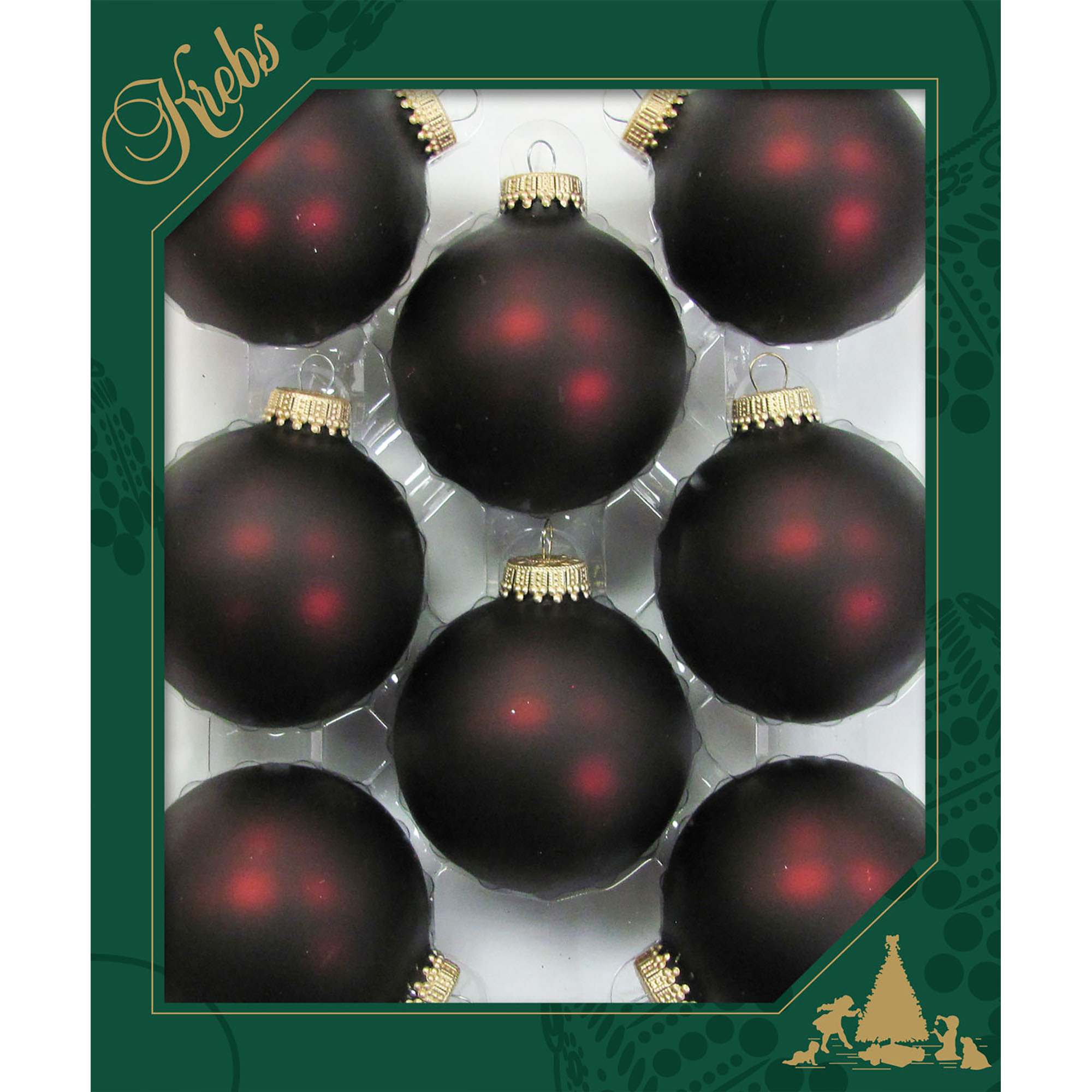8x stuks glazen kerstballen 7 cm chocolade bruin-rood